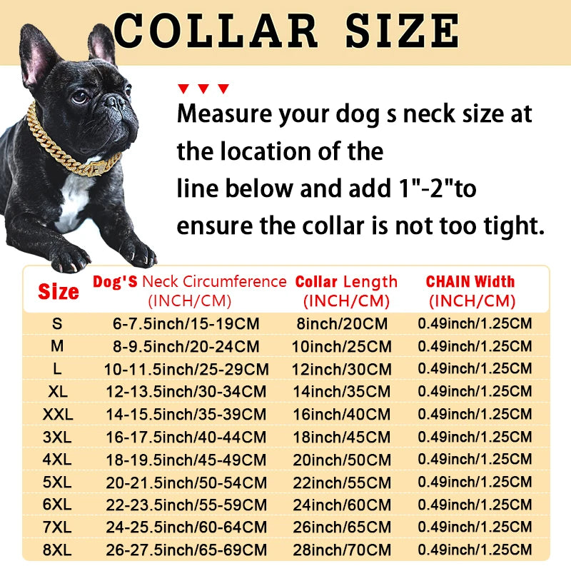 Luxury Diamond Cuban Dog Collar