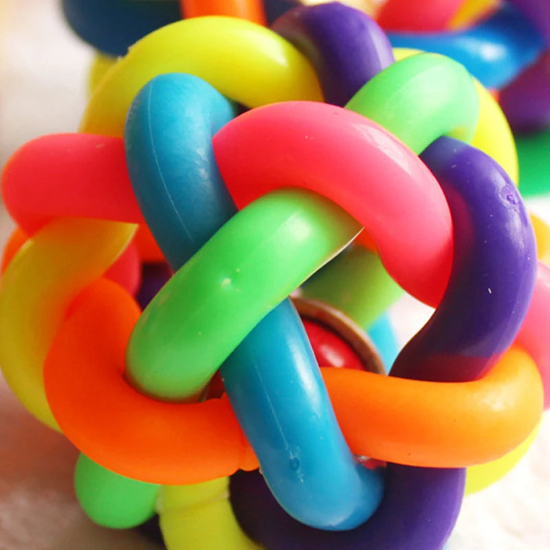 Colorful Squeaky Chew Ball with Bell