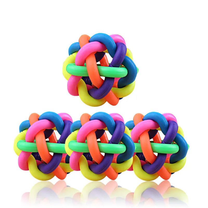 Colorful Squeaky Chew Ball with Bell